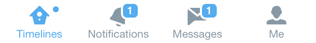 image of Twitter’s Navigation Bar showing multiple notifications